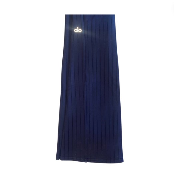 ALO YOGA BLUE HIGH-WAIST PINSTRIPE ZIP IT FLARE LEGGING - Picture 4 of 4